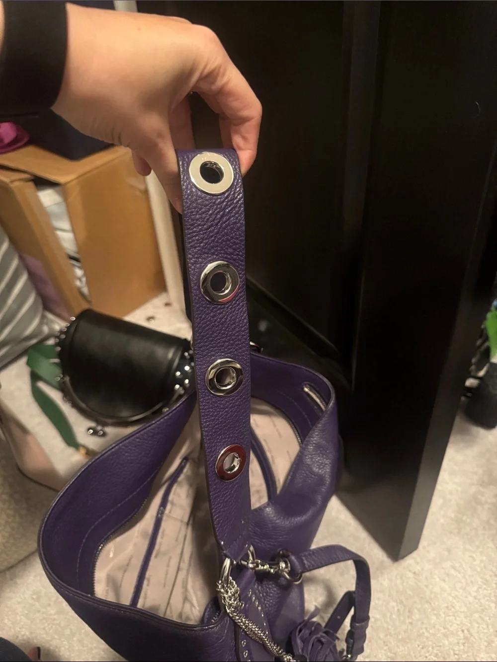 MICHAEL Michael Kors Purple Pebbled Leather Backpack